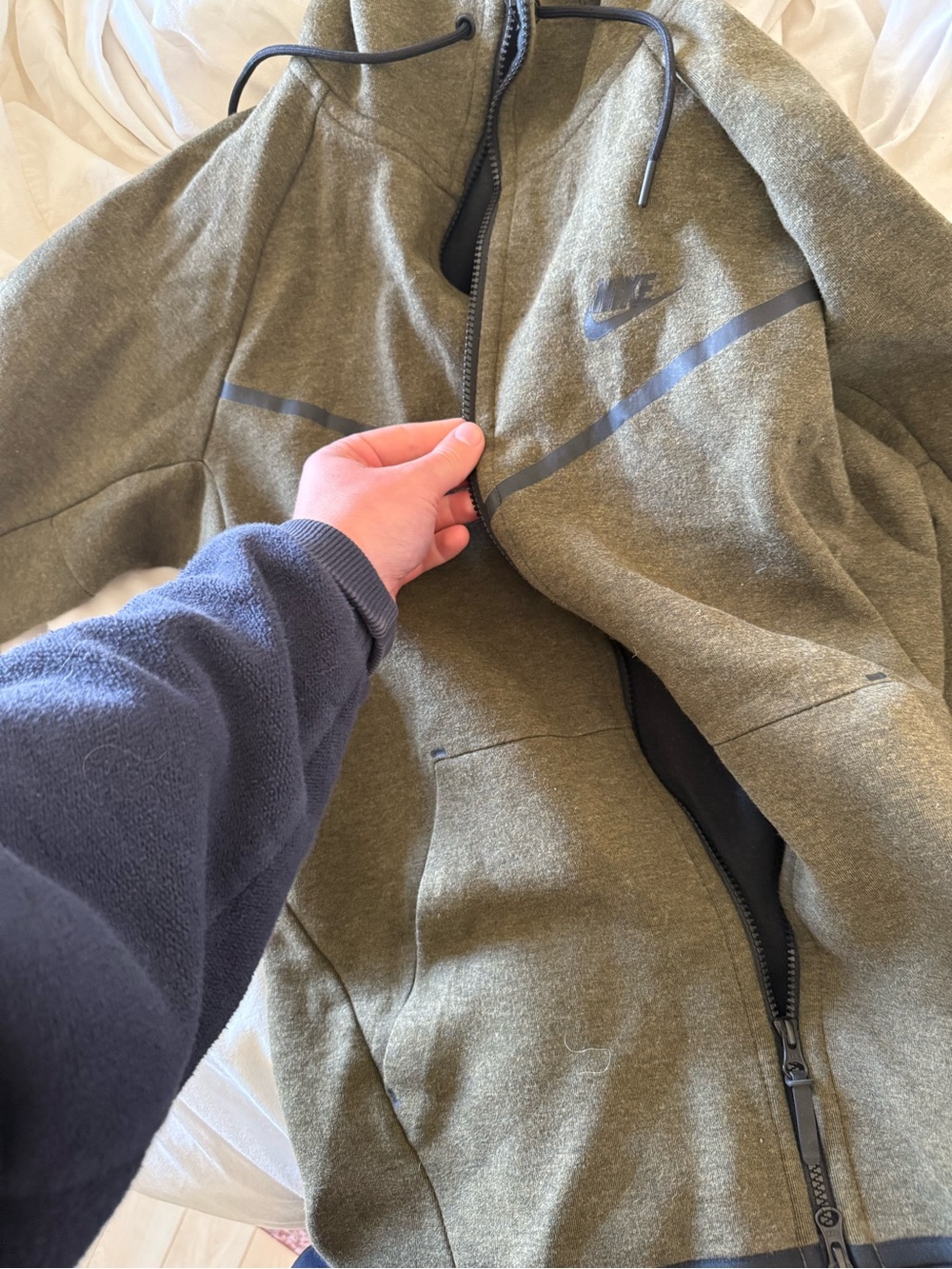 Nike Olive Green tech Full-Zip Hoodie Jacket